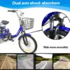 Tricycle 7 Speed, 20 inch 3 Wheel Bikes Folding Tricycle for Adults Star Strip Blue - Image 3