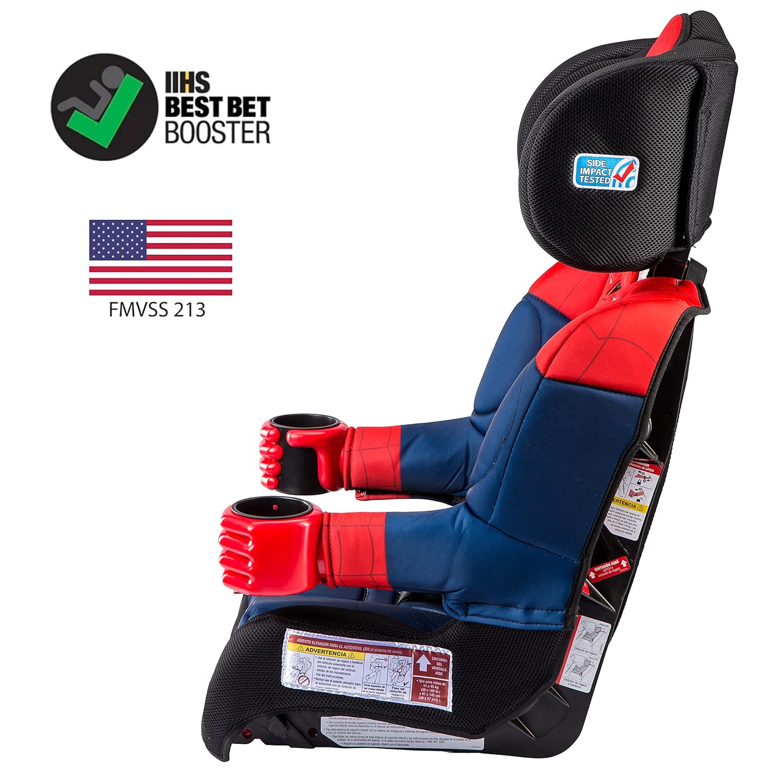 2025 KidsEmbrace Marvel Spider-Man 2-in-1 Forward-Facing Booster Car Seat LATCH | 5-Point Harness Booster 22-65lbs converts to Belt-Positioning Booster 40-100lbs | Adjustable - Image 7