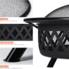 SUNCREAT 42” Patio Fire Pit Wood Burning with Mesh Spark Screen, Bonfire Outdoor firepit with Fireplace Poker, Black - Image 23