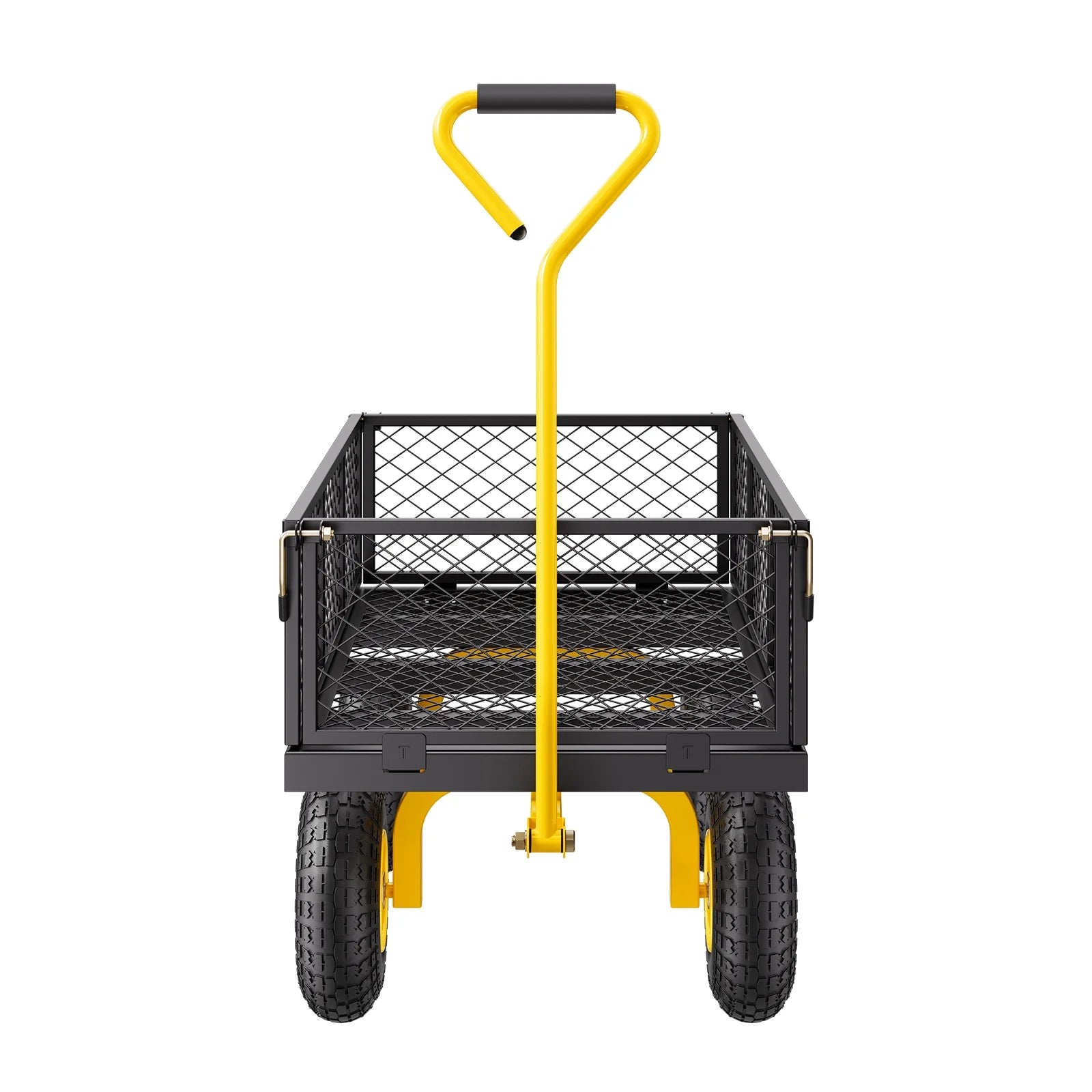 KFFKFF Mesh Steel Garden Cart 900 Lbs, 38 x 22 " Heavy Duty Utility Wagon Cart, Metal Garden Trolley with 10" Wheels, Removable Mesh Sides, 180 Swiveling Handle (Green) - Image 17
