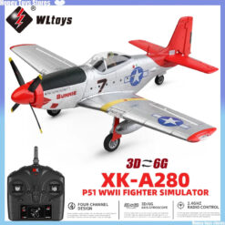 A280 RC Plane 2.4G 4CH 3D6G Mode Aircraft P51 Fighter Simulator with LED Searchlight RC Airplane Toys for Children