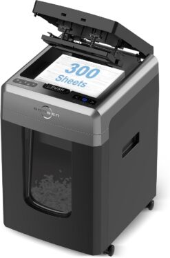 Alternative view of BONSEN 300-Sheet Auto Feed Paper Shredder, 60 Min, P-4, 8.1 Gal, Quiet