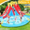 Inflatable Water Slides for Kids 8-in-1 Bounce House Water Park with 450W Blower Climbing Wall, Splash Pool, 2 Water Cannons, Basketball Hoop, Water Slide, Crocodile Sprinkler for Gift Backyard Party - Image 23