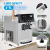 2200W Commercial Ice Cream Machine, 3 Flavor Soft Serve Ice Cream Machine, 5.3-7.4 Gal/Hr, with LCD Touch Screen, Automatic Cleaning, High Productivity for Home Snack Bar & Restaurants - Image 13