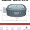 4 to 6 Person Inflatable Hot Tub Square Portable Outdoor Spa with 114 Soothing AirJets and Insulated Cover, Gray-Coleman - Image 19