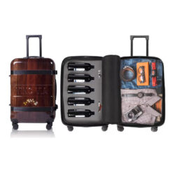 The Ten (10-Bottle) Wine Luggage, TSA Approved Anti-Theft Zipper, Lightweight Hard Shell Spinner Suitcase