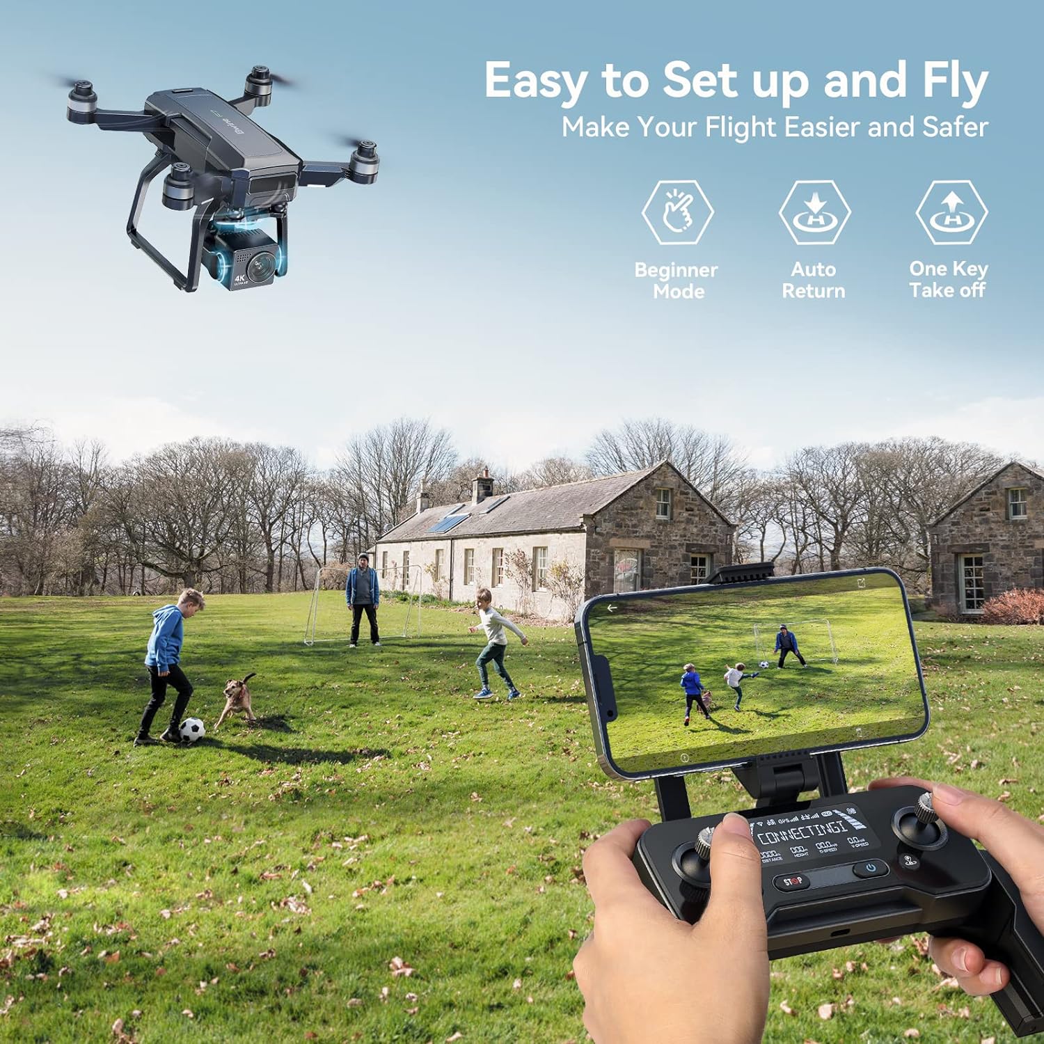 GPS Drones with Camera for Adults 4K Night Vision, 3-Aix Gimbal, 2Mile Long Range, 75Mins Flight Time Professional Drone with 3 Battery, Auto Return+Follow Me+Fly Around+Beginner Mode for Kid - Image 6