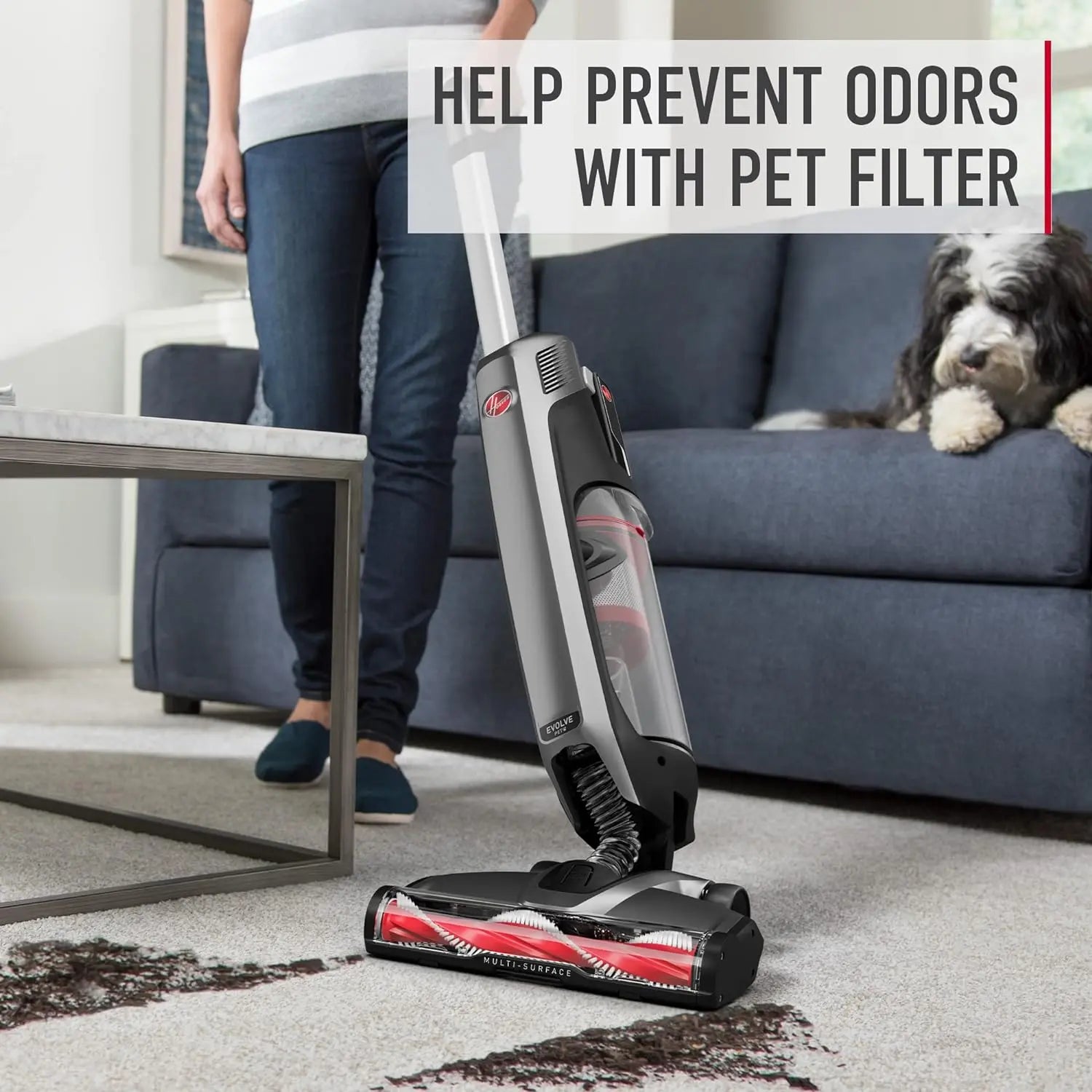 Hoover ONEPWR Evolve Pet Cordless Small Upright Vacuum Cleaner Lightweight Stick Vac For Carpet and Hard Floor BH53422V Black - Image 8