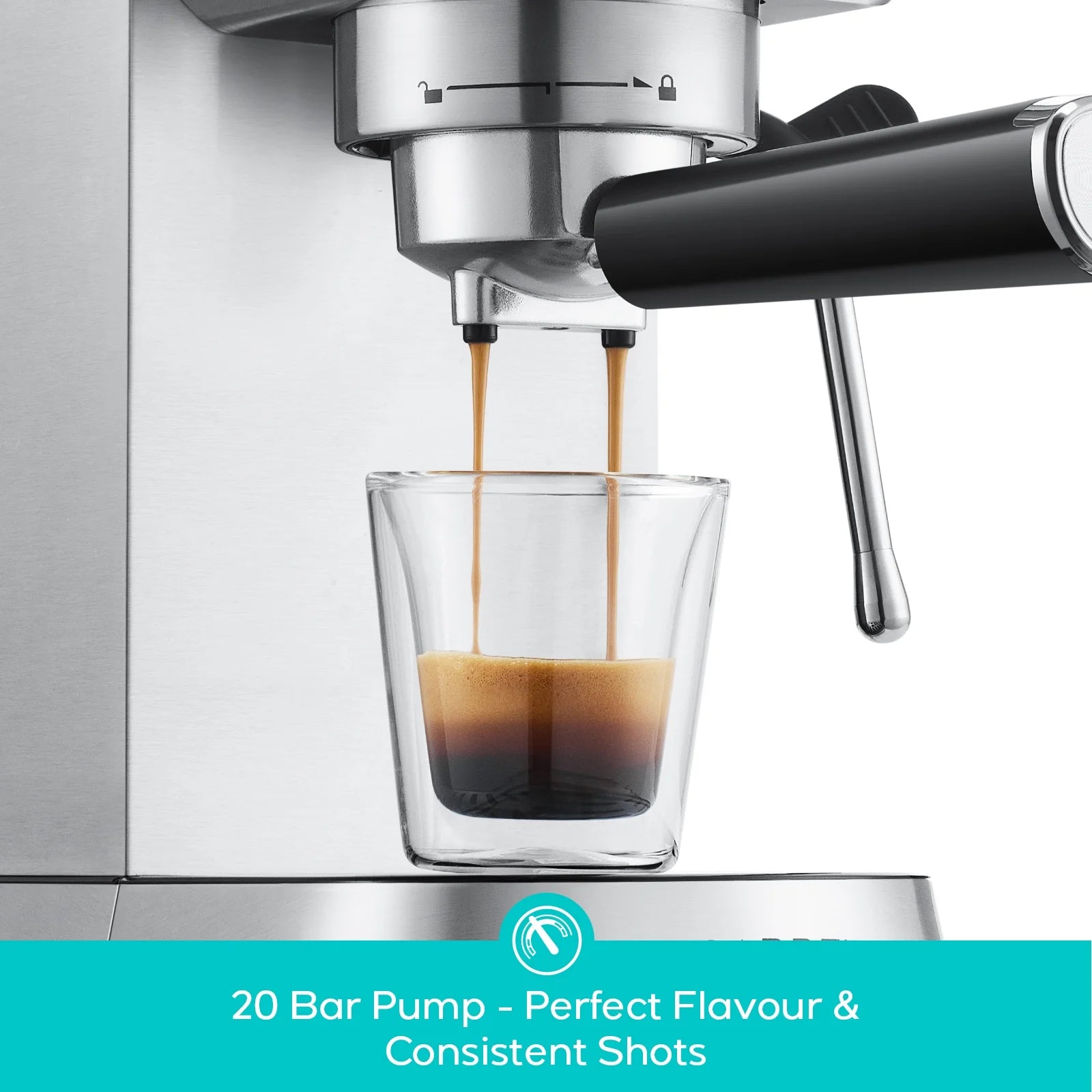 CASABREWS 5418Basic Espresso Machine with 20-Bar pressure, 34 oz Water Tank, with Milk Frother, Silver - Image 9