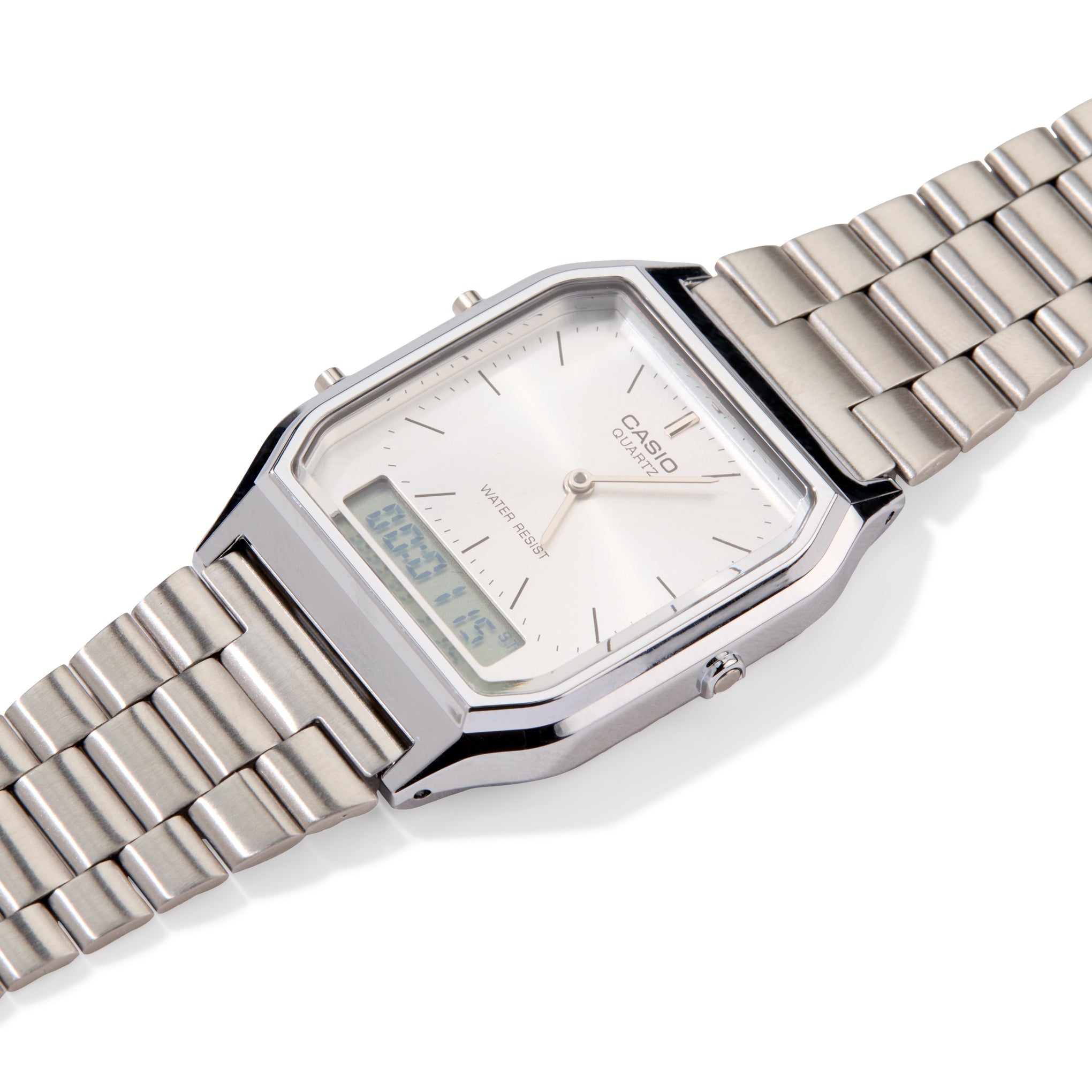 Casio AQ230 Analog Digital Watch - Silver - Image 5
