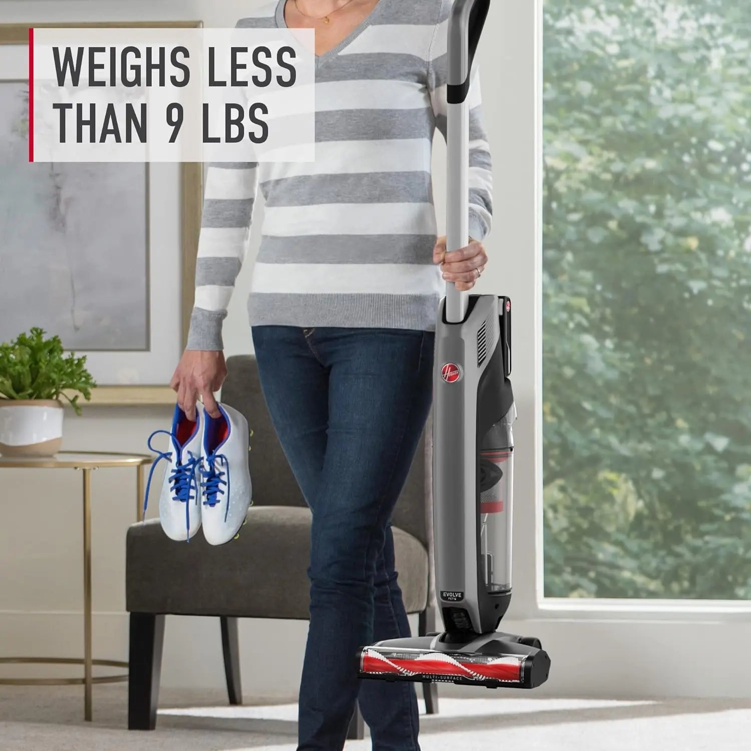 Hoover ONEPWR Evolve Pet Cordless Small Upright Vacuum Cleaner Lightweight Stick Vac For Carpet and Hard Floor BH53422V Black - Image 7