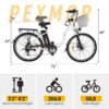 PEXMOR Electric Bike for Adults 350W (Peak 500W) City Commuter Ebike 36V 12.5AH Removable Battery 26" Cruiser Electric Bicycle Shimano 6-Speed | Dual Shock Absorber | Basket - Image 9
