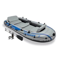 Alternative view of Intex Excursion 5 Person Inflatable Fishing Boat with Composite Motor Mount