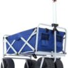 Mac Sports Heavy Duty Collapsible Folding All Terrain Utility Beach Wagon Cart Blue/Black - Image 5