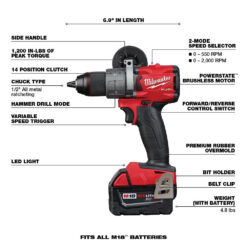 Alternative view of 18V M18 FUEL Lithium Ion Brushless Cordless 7 Tool Combo Kit 5.0 Ah
