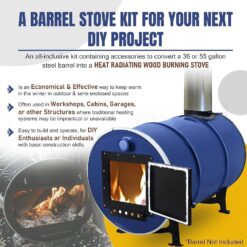 Alternative view of Barrel Stoves Kit C Perfect For 30-55 Gallon Drum Wood Stove Kit - Wood Burning Stove Kit Barrel Stove Door - Fire Wood Camp Stove Kit Wood Stove Kit for Emergency Heating & Cooking