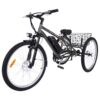 26 Inch Adult 3 Wheel Electric Tricycle with Basket, Fat Tires,7 Speeds,350W Powerful Motor, 36V 10Ah Removable Battery Dark Gray - Image 8