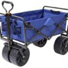 Mac Sports Heavy Duty Collapsible Folding All Terrain Utility Beach Wagon Cart Blue/Black - Image 2