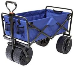 Alternative view of Mac Sports Heavy Duty Collapsible Folding All Terrain Utility Beach Wagon Cart Blue/Black