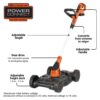 BLACK+DECKER 20V MAX* Lithium 12 inch 3-in-1 Compact Mower, MTC220 - Image 2