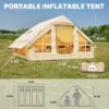 6 Person Inflatable Camping Tent with Pump, 10ft x7ft Glamping Family Tent Easy Setup 4 Season Waterproof Windproof Outdoor Blow Up Tent Luxury Oxford Cabin with Mesh Windows & Doors sgtnighsdesigns - Image 3