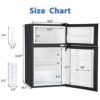 Euhomy Mini Fridge with Freezer, 3.2 Cu.Ft Mini Refrigerator with Freezer - Image 3
