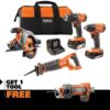 18V Cordless 4-Tool Combo Kit with 4.0 Ah Battery, 2.0 Ah Battery, Charger, Bag and 18V Drywall Cut-Out Tool