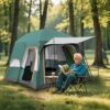 KFeng 12 Person Tents for Camping - 2Rooms 3Doors&3Windows Mesh,Suitable for Outdoor/Picnic,Brown - Image 17