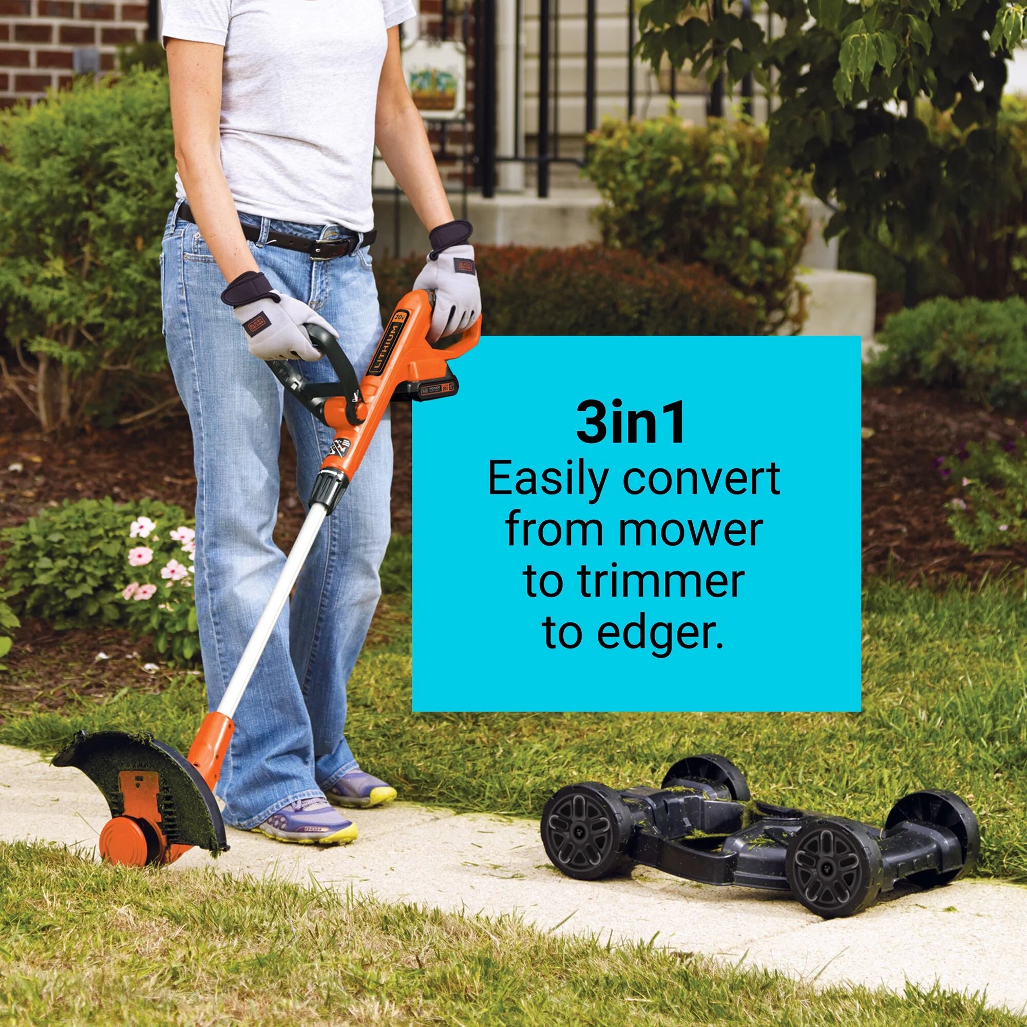 BLACK+DECKER 20V MAX* Lithium 12 inch 3-in-1 Compact Mower, MTC220 - Image 6