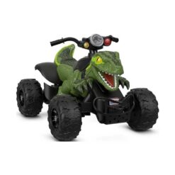 Fisher-Price Power Wheels Jurassic World Dino Racer Ride-On ATV, 6 MPH Green Dinosaur Toy