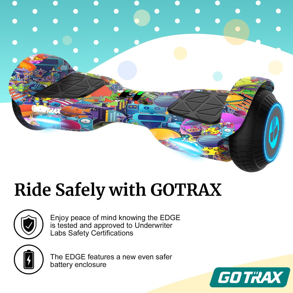 Gotrax EDGE Hoverboard, 6.5" LED Wheels, Dual 200W Motors, Self-Balancing, 6.2mph, Kids & Adults, UL2272 Certified - Image 4