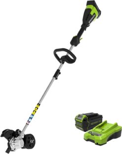 Greenworks 40V Brushless Edger 8", 4.0Ah Battery & Charger Included, Lightweight & Quiet