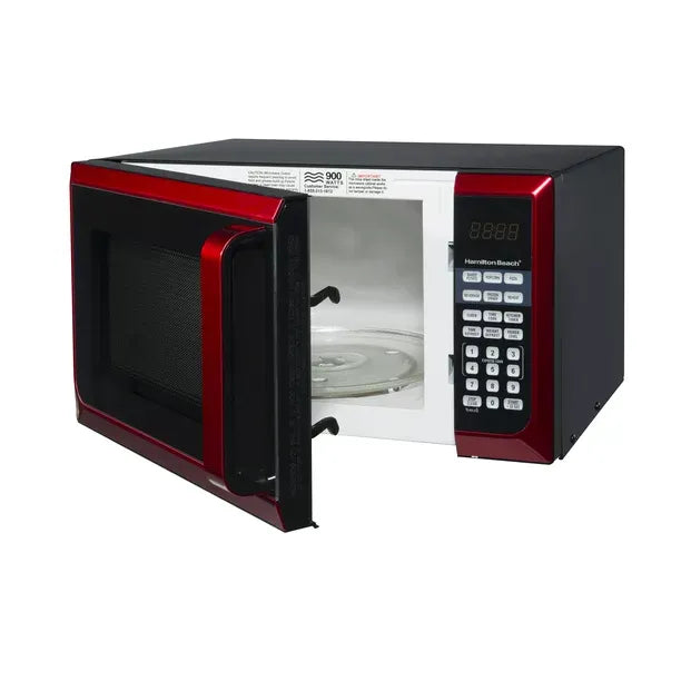Hamilton Beach Red Stainless Steel Microwave Oven 0.9 Cu. Ft., 900W, LED Display - Image 5
