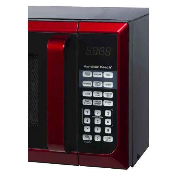 Hamilton Beach Red Stainless Steel Microwave Oven 0.9 Cu. Ft., 900W, LED Display - Image 6