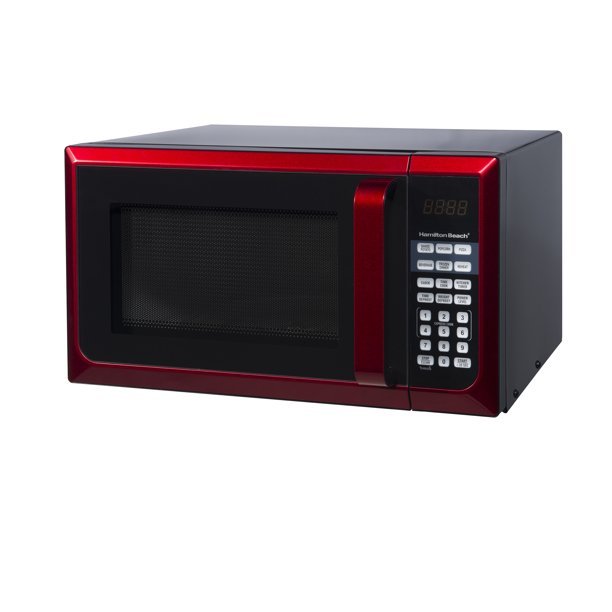 Hamilton Beach Red Stainless Steel Microwave Oven 0.9 Cu. Ft., 900W, LED Display - Image 2