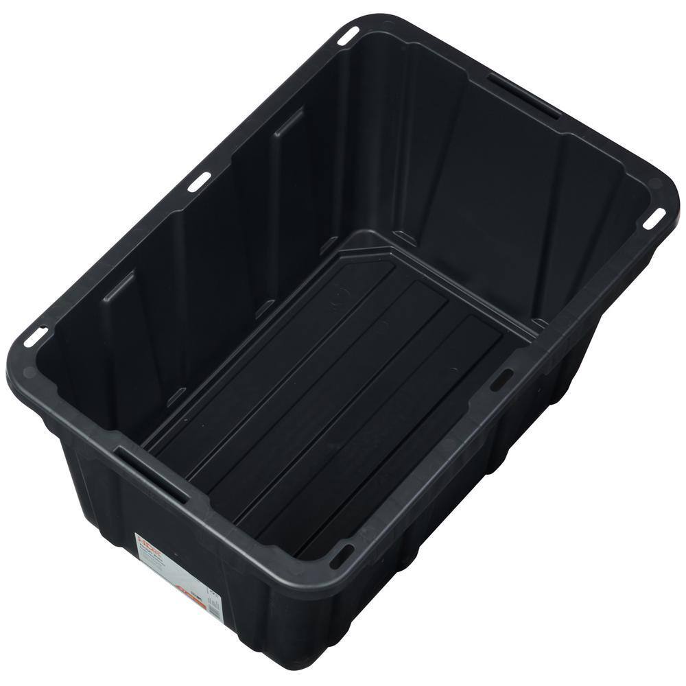 HDX 27-Gallon Black Stackable Waterproof Storage Tote with Yellow Lid, 5-Pack - Image 7