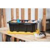 HDX 27-Gallon Black Stackable Waterproof Storage Tote with Yellow Lid, 5-Pack - Image 14