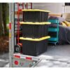 HDX 27-Gallon Black Stackable Waterproof Storage Tote with Yellow Lid, 5-Pack - Image 15