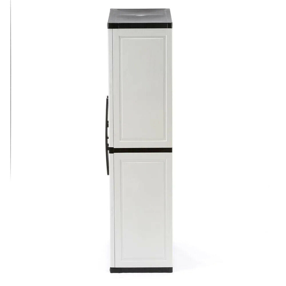 HDX Gray Plastic Freestanding Garage Cabinet with Adjustable Shelves & Lockable Doors, 35"W x 71"H x 18"D - Image 4