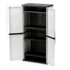 HDX Gray Plastic Freestanding Garage Cabinet with Adjustable Shelves & Lockable Doors, 35"W x 71"H x 18"D - Image 3