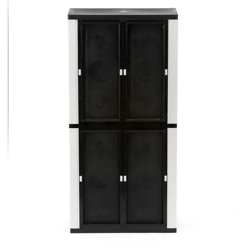 HDX Gray Plastic Freestanding Garage Cabinet with Adjustable Shelves & Lockable Doors, 35"W x 71"H x 18"D - Image 5