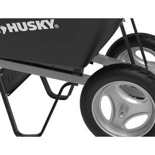 Husky 6 Cu. Ft. Poly Dual Wheel Wheelbarrow with Flat-Free Tires - Image 6
