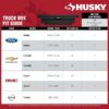 Husky Low Profile Black Aluminum Truck Tool Box for Mid-Size Trucks - Image 2