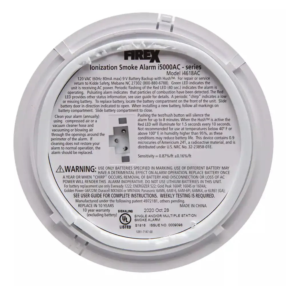 Kidde Firex i4618 4-Pack Hardwired Ionization Smoke Detectors with Battery Backup - Image 4