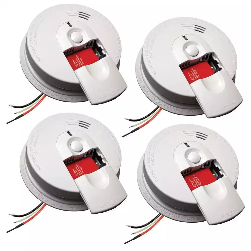 Kidde Firex i4618 4-Pack Hardwired Ionization Smoke Detectors with Battery Backup - Image 2
