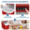 KISSAIR Portable Ice Maker, 26lbs/24H, Self-Cleaning, Compact Countertop Machine with Fast Ice Production - Image 5