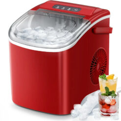 KISSAIR Portable Ice Maker, 26lbs/24H, Self-Cleaning, Compact Countertop Machine with Fast Ice Production