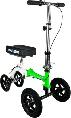 KneeRover GO HYBRID All Terrain Compact Knee Scooter for Adults - Race Car Green, Adjustable, Heavy Duty, Ideal for Foot Injuries and Recovery
