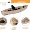 Lifetime Tamarack Angler 100 Fishing Kayak 10ft 2-Pack with Paddles - UV-Protected HDPE, Adjustable Seat, Rod Holders, Tan - Image 6