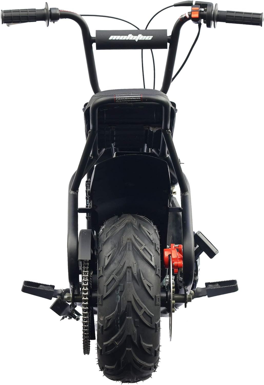 MotoTec 105CC 3.5HP Mini Bike, Black, Alloy Steel, 23mph Speed, Indoor Use, Distance Monitor, 185lbs Capacity - Image 5